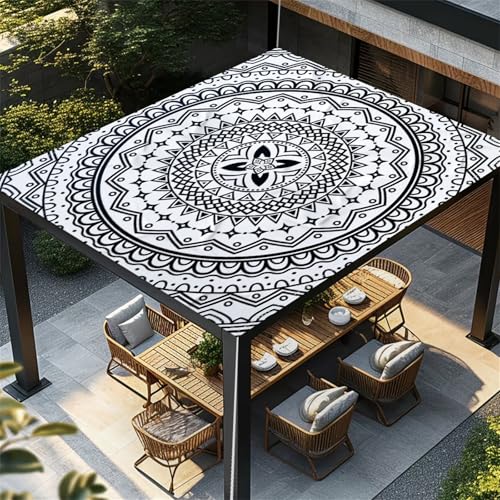 Highdi Bunt Europäischer Stil Sonnensegel Wasserdicht UV Schutz,Terrasse Garten Camping Sonnensegel Rechteckig,Schnelltrocknend Balkon Sonnenschutz Segeltuch mit Ösen & 4 Seil (Grau,2,0x2,0m) von Highdi