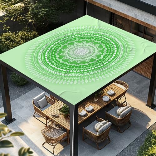 Highdi Bunt Europäischer Stil Sonnensegel Wasserdicht UV Schutz,Terrasse Garten Camping Sonnensegel Rechteckig,Schnelltrocknend Balkon Sonnenschutz Segeltuch mit Ösen & 4 Seil (Grün,1,8x1,8m) von Highdi