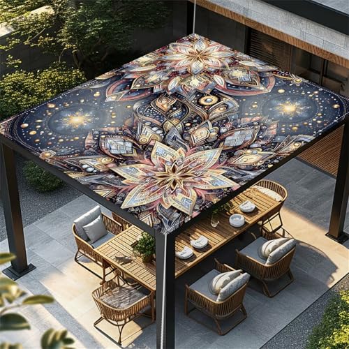 Highdi Bunt Exotischer Stil Sonnensegel Wasserdicht UV Schutz,Terrasse Garten Camping Sonnensegel Rechteckig,Schnelltrocknend Balkon Sonnenschutz Segeltuch mit Ösen und 4 Seil (Bunt,1,8x1,8m) von Highdi
