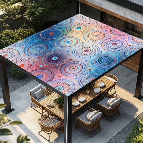Highdi Bunt Exotischer Stil Sonnensegel Wasserdicht UV Schutz,Terrasse Garten Camping Sonnensegel Rechteckig,Schnelltrocknend Balkon Sonnenschutz Segeltuch mit Ösen und 4 Seil (Bunt1,2,0x2,0m) von Highdi