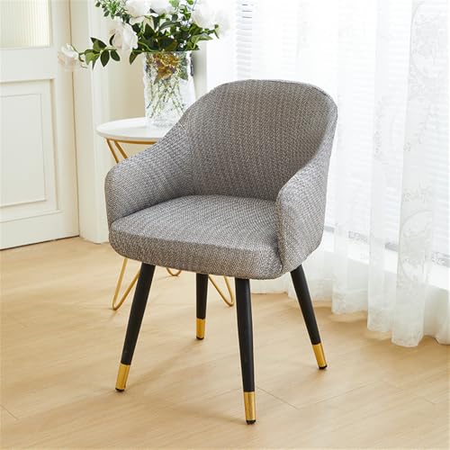 Highdi Chenille Stuhlhussen mit Armlehne, Stretch Stuhlbezug Hochlehner Esszimmerstühle Bezug Sesselbezug Waschbar Universal Hussen für Stühle, Esszimmer Hotel Bankett Deko (Grau,2er Set) von Highdi