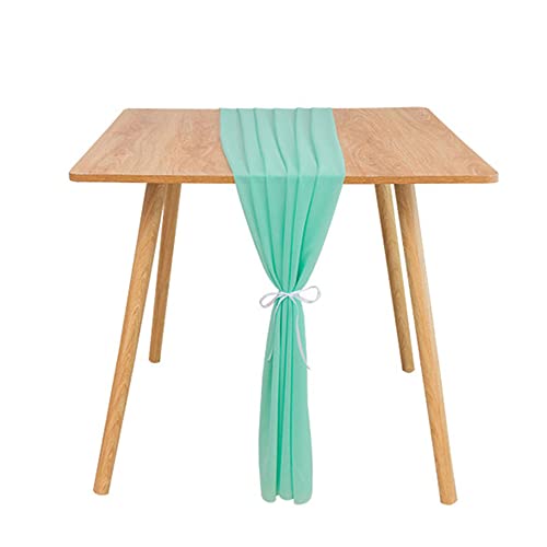Highdi Chiffon Tischläufer Modern Schiere Chiffon Tischdecke Läufer für Romantischer Hochzeits Geburtstagsfeier Braut Baby Shower Dekorationen (70x300CM,Türkis) von Highdi