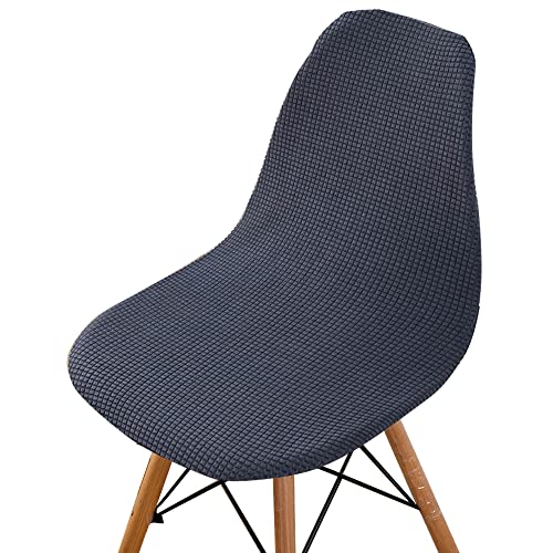Highdi Cord-Jacquard Schalenstuhl Bezug, Stuhlbezug 2/4/6 er Set Stuhlbezüge Stretch Esszimmerstühle Bezug Moderne Elastischer Stuhlhussen Abnehmbar Waschbar Küchenstühle Husse (Dunkelgrau,6 PCS) von Highdi