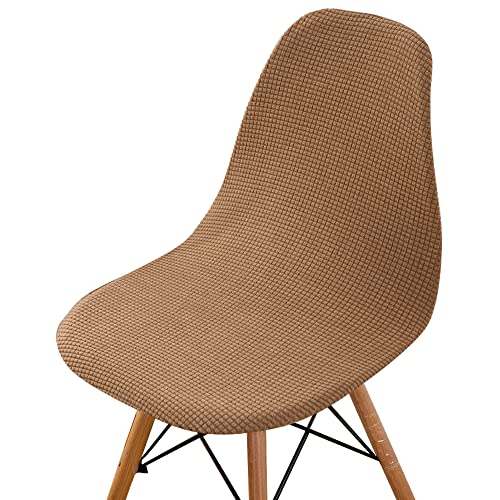 Highdi Cord-Jacquard Schalenstuhl Bezug, Stuhlbezug 2/4/6 er Set Stuhlbezüge Stretch Esszimmerstühle Bezug Moderne Elastischer Stuhlhussen Abnehmbar Waschbar Küchenstühle Husse (Kamel,6 PCS) von Highdi