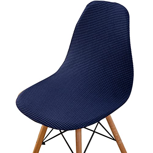 Highdi Cord-Jacquard Schalenstuhl Bezug, Stuhlbezug 2/4/6 er Set Stuhlbezüge Stretch Esszimmerstühle Bezug Moderne Elastischer Stuhlhussen Abnehmbar Waschbar Küchenstühle Husse (Navy blau,4 PCS) von Highdi