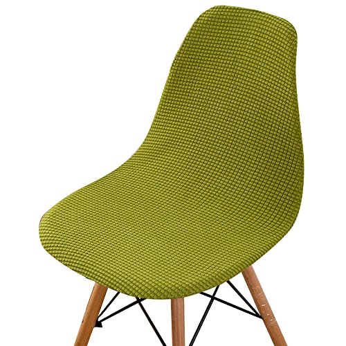 Highdi Cord-Jacquard Schalenstuhl Bezug, Stuhlbezug 2/4/6 er Set Stuhlbezüge Stretch Esszimmerstühle Bezug Moderne Elastischer Stuhlhussen Abnehmbar Waschbar Küchenstühle Husse (Senfgrün,2 PCS) von Highdi