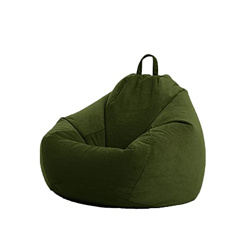 Highdi Cord Sitzsack für Erwachsene Indoor Outdoor Sitzkissen Waschbarer Weicher Flauschiger Sofabettbezug Ohne Füllung Gartenkissen Bodenkissen für Wohnzimmer (100x120cm,Dunkelgrün) von Highdi