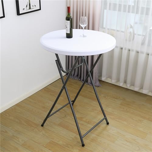Highdi Einfarbig Elastische Tischdecke Rund Abwaschbar, Spanntischdecke Rund Gartentischdecke Outdoor Round Tischdecke mit Gummizug für Esszimmer, Küche und Picknick (ф80cm,Weiß) von Highdi