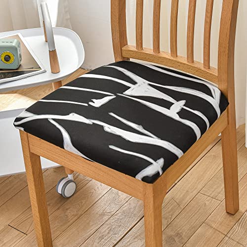 Highdi Esszimmerstuhl Sitzbezüge 1/2/4/6er Set, Stretch Spandex Sitzschutzbezug Sitzkissenbezug Abnehmbar Waschbarer Sitzkissen Hussen für Bürostuhl Armlehnen Stuhl (schwarz unregelmäßig,2 Stück) Highdi Esszimmerstuhl Sitzbezüge 1/2/4/6er Set, Stretch Spandex Sitzschutzbezug Sitzkissenbezug Abnehmbar Waschbarer Sitzkissen Hussen für Bürostuhl Armlehnen Stuhl (schwarz unregelmäßig,2 Stück) von Highdi