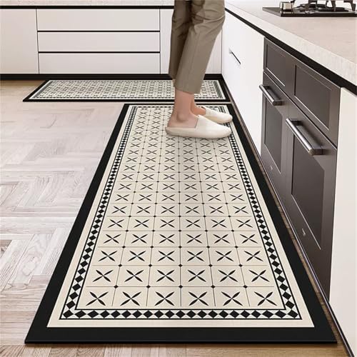 Highdi Europäischer Schwarz Küchenläufer, Saugfähig Küchenteppich, Läufer Flur 2,5 mm Teppich Küche, rutschfest Diatomeenerde Teppich Läufer, für Eingangsbereich Esszimmer (Beige Schwarz,60x90cm) Highdi Europäischer Schwarz Küchenläufer, Saugfähig Küchenteppich, Läufer Flur 2,5 mm Teppich Küche, rutschfest Diatomeenerde Teppich Läufer, für Eingangsbereich Esszimmer (Beige Schwarz,60x90cm) von Highdi