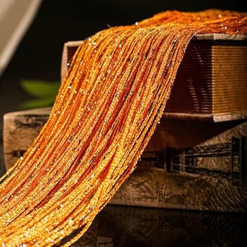 Highdi Fadenvorhang Türvorhang Insektenschutz Fliegenvorhang Perlenvorhang Fadengardine Raumteiler Sichtschutz Vorhang für Balkontür Türen Terrasse (Orange,1x2m) von Highdi