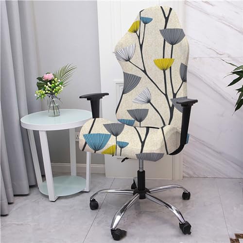 Highdi Gaming Chair Covers Stretch, Stretchable Gaming Chair Seat Covers with Arm Covers Elastic Computer Chair Slipcovers Protector for Reclining Racing Gamer Chair-3D Printing (Löwenzahn) von Highdi
