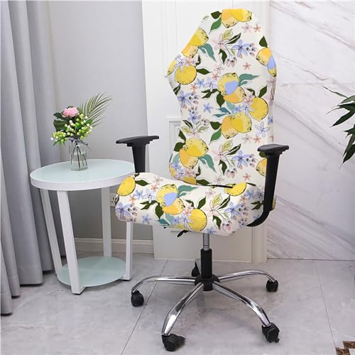 Highdi Gaming Chair Covers Stretch, Stretchable Gaming Chair Seat Covers with Arm Covers Elastic Computer Chair Slipcovers Protector for Reclining Racing Gamer Chair-3D Printing (Zitrone) von Highdi