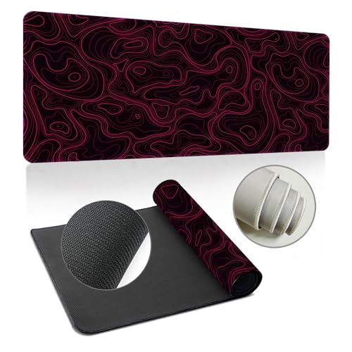 Highdi Gaming Mauspad XXL/XL, Groß Schreibtischunterlage Großes Mousepad Gaming PC Schreibtisch Matte Desk Mat Vernähte Kanten für Büro, Tastatur, Laptop (Streifen Linie 11,400 * 1000 * 2mm) von Highdi
