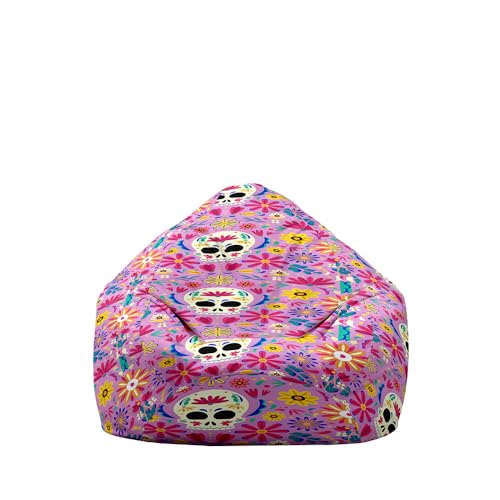 Highdi Halloween Sitzsack Kinder mit Ohne Füllung - Sitzsack Spielzeug Aufbewahrung,Sitzsack Stuhl Abdeckung Plüschtier Aufbewahrung Bequeme Bodenliege (Blumen,M:80x90cm) von Highdi