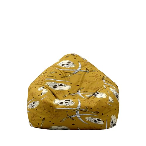 Highdi Halloween Sitzsack Kinder mit Ohne Füllung - Sitzsack Spielzeug Aufbewahrung,Sitzsack Stuhl Abdeckung Plüschtier Aufbewahrung Bequeme Bodenliege (Senfgelb,XL:100x120cm) von Highdi