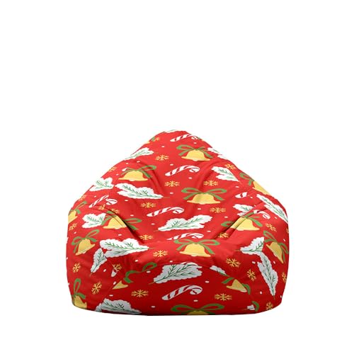 Highdi Halloween Sitzsack Kinder mit Ohne Füllung - Sitzsack Spielzeug Aufbewahrung,Sitzsack Stuhl Abdeckung Plüschtier Aufbewahrung Bequeme Bodenliege (Weihnachtsglocken,S:70x80cm) von Highdi