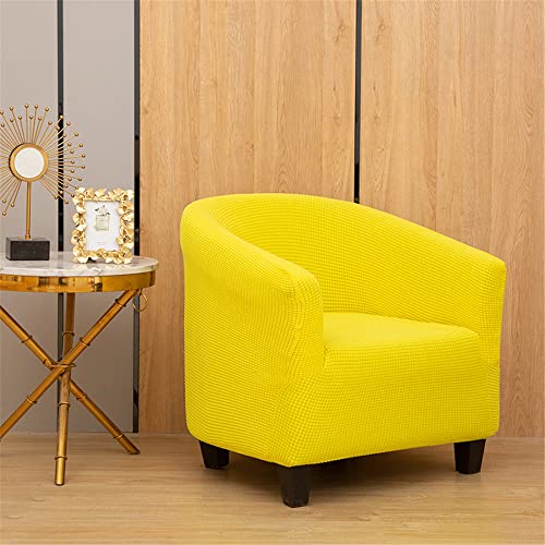 Highdi Jacquard Sesselschoner Sesselüberwurf mit Elastisch Husse, Club Chair Einsitzer Schonbezug Sofabezug mit Hoher Dehnung Sessel für Clubsessel Loungesessel Cocktailsessel (1 Stück,Gelb) von Highdi