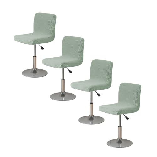Highdi Jacquard Stuhlhussen Barhocker Bezüge Barstuhlbezug Stretch mit Rückenlehne 1/2/4/6 Stück, Hussen für Barhocker Bar Waschbarer Stuhl Abdeckung (Matcha-Grün,4 Stück) von Highdi