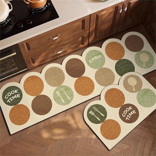 Highdi Küche Teppich, Buntes Geometrisches Thema Waschbar rutschfest rutschfest Küchenläufer, Absorbierend Kieselgur Läufer Flur Teppich, Schnelltrocknend Küchenteppich für Küche (Bunt 4,60x180cm) von Highdi