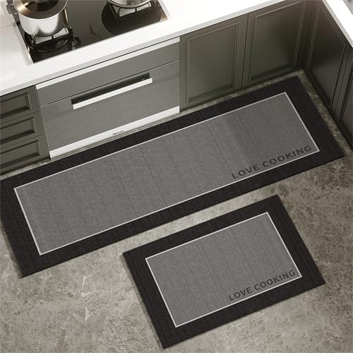 Highdi Küche Teppich, Dunkles Design Waschbar rutschfest rutschfest Küchenläufer, Absorbierend Kieselgur Läufer Flur Teppich, Schnelltrocknend Küchenteppich für Flur, Küche (Schwarz 3,60x150cm) Highdi Küche Teppich, Dunkles Design Waschbar rutschfest rutschfest Küchenläufer, Absorbierend Kieselgur Läufer Flur Teppich, Schnelltrocknend Küchenteppich für Flur, Küche (Schwarz 3,60x150cm) von Highdi