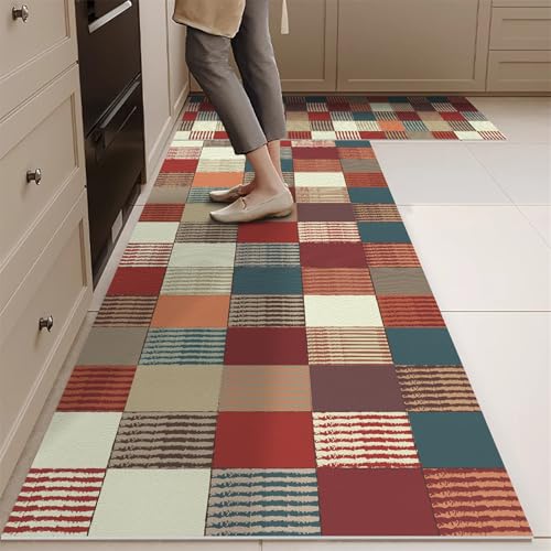 Highdi Küche Teppich, Retro-Puzzle-Stil Waschbar rutschfest rutschfest Küchenläufer, Absorbierend Kieselgur Läufer Flur Teppich, Schnelltrocknend Küchenteppich für Flur, Küche (Bunt 1,50x160cm) Highdi Küche Teppich, Retro-Puzzle-Stil Waschbar rutschfest rutschfest Küchenläufer, Absorbierend Kieselgur Läufer Flur Teppich, Schnelltrocknend Küchenteppich für Flur, Küche (Bunt 1,50x160cm) von Highdi