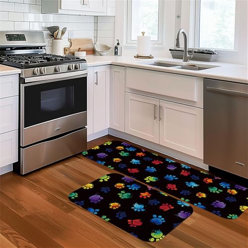 Highdi Küchenläufer, Saugfähig Läufer Flu Teppich Küche Flur Teppich Läufer, Bunter Stil Waschbar Teppich Küche, rutschfest Küchenteppich,für Eingangsbereich Esszimmer (Bunt,40x60cm) von Highdi