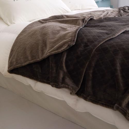 Highdi Kuscheldecke Flauschig, Winterdecke Warme Wohndecke Flauschige Decke Couchdecke Überwurf Fleecedecke als Tagesdecke Sofadecke Bett oder Sofaüberwurf Blanket (150 * 200cm,Kaffee) von Highdi