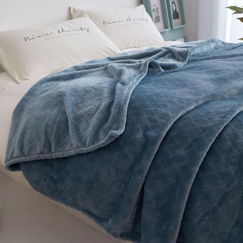 Highdi Kuscheldecke Flauschig, Winterdecke Warme Wohndecke Flauschige Decke Couchdecke Überwurf Fleecedecke als Tagesdecke Sofadecke Bett oder Sofaüberwurf Blanket (200 * 230cm,Blau) von Highdi