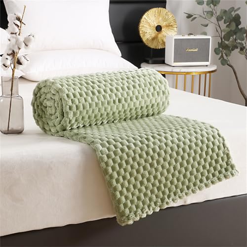 Highdi Kuscheldecke Flauschig, Winterdecke Warme Wohndecke Flauschige Decke Couchdecke Überwurf Fleecedecke als Tagesdecke Sofadecke Bett oder Sofaüberwurf Blanket-Plaid (70X100cm,Armeegrün) von Highdi