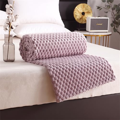 Highdi Kuscheldecke Flauschig, Winterdecke Warme Wohndecke Flauschige Decke Couchdecke Überwurf Fleecedecke als Tagesdecke Sofadecke Bett oder Sofaüberwurf Blanket-Plaid (70X100cm,Lila) von Highdi