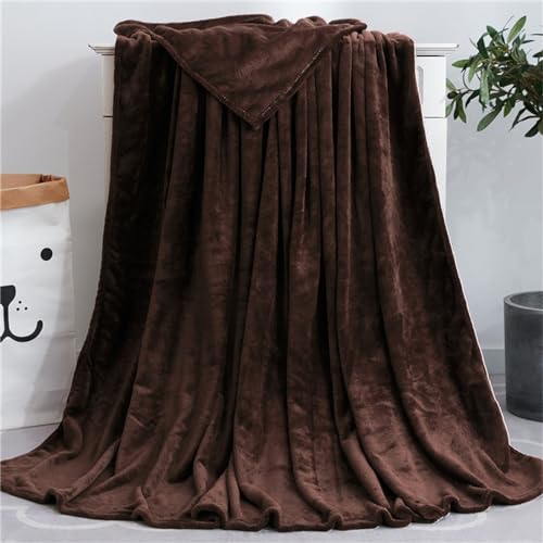 Highdi Kuscheldecke Flauschig Warm, Herbst Winter Warme Wohndecke Haustier-Decke Flauschige Couchdecke Überwurf Fleecedecke (100x140CM,Braun) von Highdi