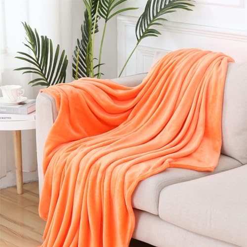 Highdi Kuscheldecke Flauschig Warme, Wohndecke Kinder Decke Flauschige Couchdecke Überwurf Fleecedecke als Tagesdecke Sofadecke Bett oder Sofaüberwurf Blanket (50X70cm,Orange) von Highdi