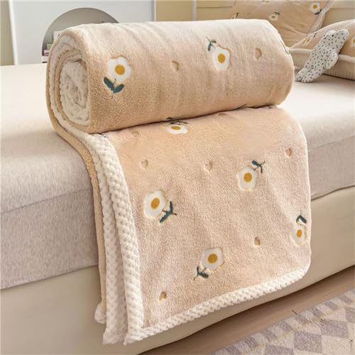 Highdi Kuscheldecke Flauschig Warm, Kawaii Warme Wohndecke Kinder Decke Flauschige Couchdecke Überwurf Fleecedecke als Tagesdecke Sofadecke Bett oder Sofaüberwurf Blanket (100 * 150cm,Blume Gelb) von Highdi