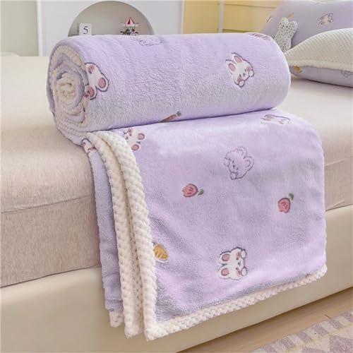Highdi Kuscheldecke Flauschig Warm, Kawaii Warme Wohndecke Kinder Decke Flauschige Couchdecke Überwurf Fleecedecke als Tagesdecke Sofadecke Bett oder Sofaüberwurf Blanket (150 * 200cm,Kaninchen) von Highdi