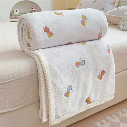 Highdi Kuscheldecke Flauschig Warm, Kawaii Warme Wohndecke Kinder Decke Flauschige Couchdecke Überwurf Fleecedecke als Tagesdecke Sofadecke Bett oder Sofaüberwurf Blanket (150 * 200cm,Regenbogen) von Highdi