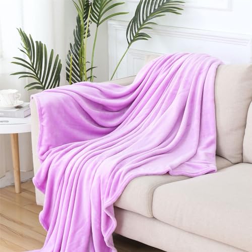 Highdi Kuscheldecke Flauschig Warme, Wohndecke Kinder Decke Flauschige Couchdecke Überwurf Fleecedecke als Tagesdecke Sofadecke Bett oder Sofaüberwurf Blanket (120X200cm,Hellviolett) von Highdi