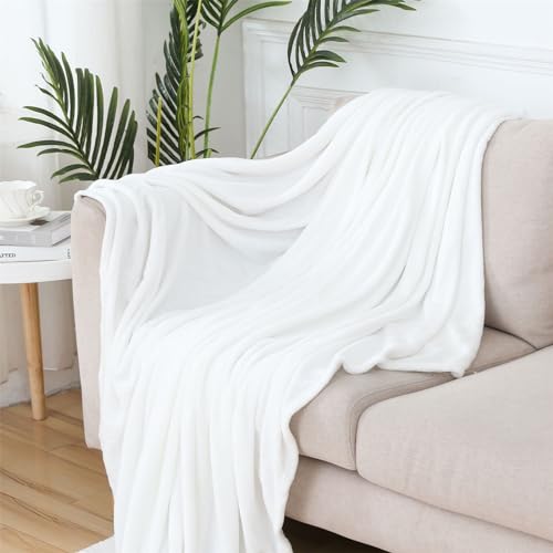 Highdi Kuscheldecke Flauschig Warme, Wohndecke Kinder Decke Flauschige Couchdecke Überwurf Fleecedecke als Tagesdecke Sofadecke Bett oder Sofaüberwurf Blanket (50X70cm,Weiß) von Highdi