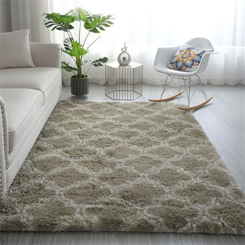 Highdi Langflor Weich Teppich Wohnzimmer, Mehrfarbige Laternen Soft Shaggy Teppich, Flauschiger Teppich, Waschbarer Teppich Schlafzimmer, Kunstfell Fell Imitat Teppich Kinderzimmer (Kamel,60x160cm) von Highdi