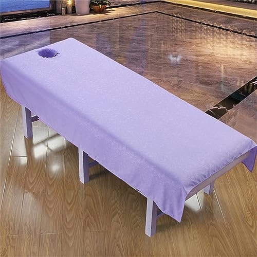Highdi Massage Bettlaken mit Loch, Waschbare Massage Tischdecke Atmungsaktiv Bezug für Massageliege Weiches Beauty Betttisch-Bezug (100 * 190cm,Hellviolett) von Highdi