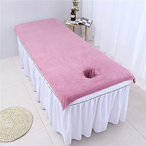 Highdi Massage Bettlaken mit Loch, Waschbare Massage Tischdecke Atmungsaktiv Bezug für Massageliege Weiches Beauty Betttisch-Bezug (100 * 200cm,Rosa Violett) von Highdi