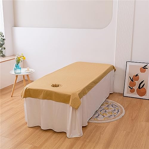 Highdi Massage Bettlaken mit Loch, Waschbare Massage Tischdecke Atmungsaktiv Bezug für Massageliege Weiches Beauty Betttisch-Bezug (120x220cm,Kamel) von Highdi