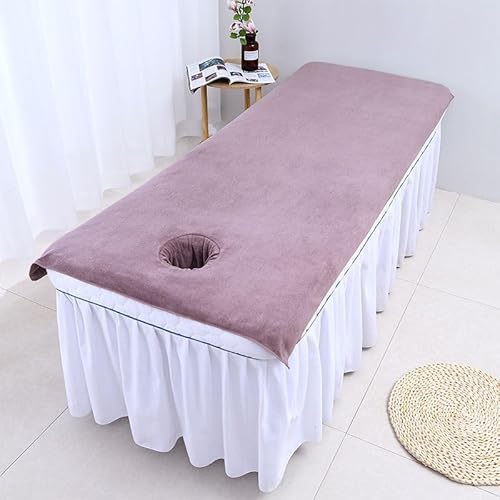Highdi Massage Bettlaken mit Loch - Waschbare Massage Tischdecke Atmungsaktiv Bezug für SPA Massageliege Weiches Beauty Betttisch-Bezug (Haze-Pulver,100x200cm) von Highdi