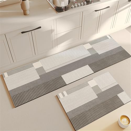 Highdi Modern Küchenläufer, Saugfähig Läufer Flu Teppich Küche Flur Teppich Läufer, Teppich KücheDiatomeenerde,Waschbar rutschfest Küchenteppich,für Eingangsbereich Esszimmer (60x180cm,Hellgrau) Highdi Modern Küchenläufer, Saugfähig Läufer Flu Teppich Küche Flur Teppich Läufer, Teppich KücheDiatomeenerde,Waschbar rutschfest Küchenteppich,für Eingangsbereich Esszimmer (60x180cm,Hellgrau) von Highdi