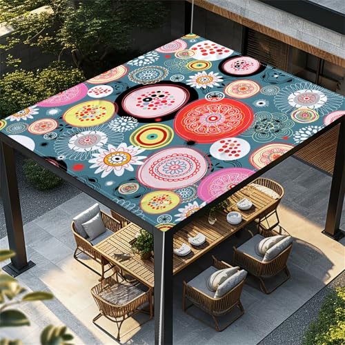 Highdi Moderne Mode Sonnensegel Wasserdicht UV Schutz,Terrasse Garten Camping Sonnensegel Rechteckig,Schnelltrocknend Balkon Sonnenschutz Segeltuch mit Ösen & 4 Seil (Bunt,1,8x1,8m) von Highdi