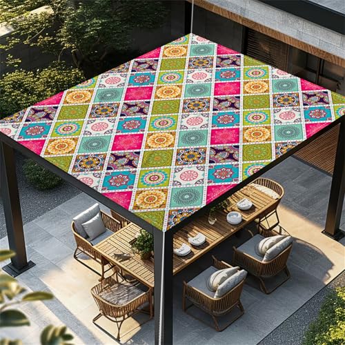 Highdi Moderne Mode Sonnensegel Wasserdicht UV Schutz,Terrasse Garten Camping Sonnensegel Rechteckig,Schnelltrocknend Balkon Sonnenschutz Segeltuch mit Ösen & 4 Seil (Bunt 2,2,0x2,0m) von Highdi