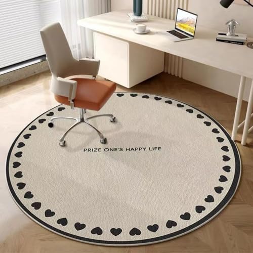 Highdi Modernes Bodenschutzmatte Bürostuhl, Bürostuhl Unterlage Kratzfest rutschfest Bodenmatte Stuhlunterlage Bürostuhlunterlage Schreibtischstuhl Unterlage Teppich (Stil 3,Durchmesser 80 cm) von Highdi