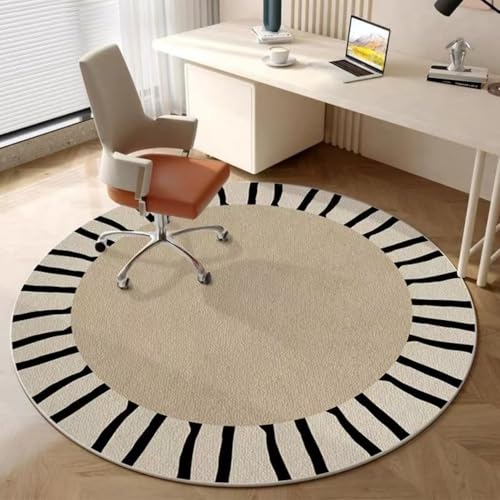 Highdi Modernes Bodenschutzmatte Bürostuhl, Bürostuhl Unterlage Kratzfest rutschfest Bodenmatte Stuhlunterlage Bürostuhlunterlage Schreibtischstuhl Unterlage Teppich (Stil 4,Durchmesser 120 cm) von Highdi