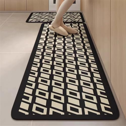 Highdi Modernes Schachbrettmuster Küchenläufer,2,5 mm Saugfähig Läufer,rutschfest Küche Flur Teppich Teppich Läufer, Diatomeenerde Küchenteppich Waschbar für Eingangsbereich (Beige Schwarz,60x120cm) Highdi Modernes Schachbrettmuster Küchenläufer,2,5 mm Saugfähig Läufer,rutschfest Küche Flur Teppich Teppich Läufer, Diatomeenerde Küchenteppich Waschbar für Eingangsbereich (Beige Schwarz,60x120cm) von Highdi