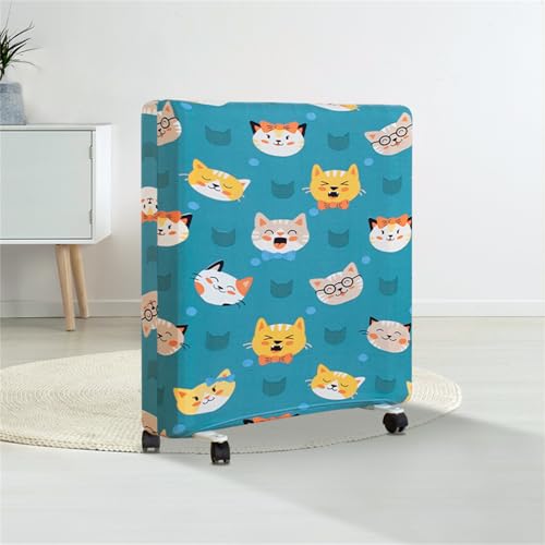 Highdi Ölradiator Staubschutzhülle, Elektroheizer Heizlüfter Staubschutzhülle Elektroheizkörper Staubschutzhaube Elastische Ölradiator Heizgerät Protector Abdeckung (Blumenkatze,45-59cm) von Highdi